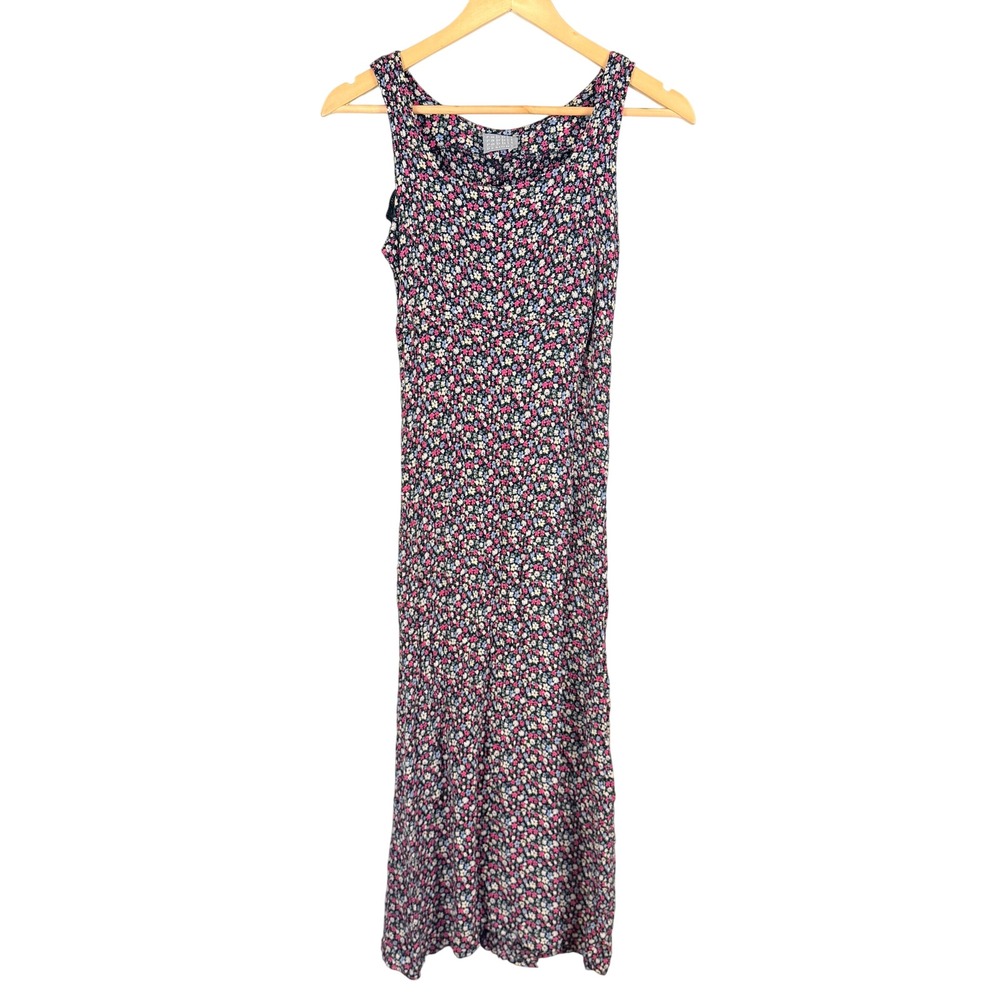 Vintage 90s Ditsy Floral Maxi Dress 8 Grunge Fairy Cottage Whimsigoth Peasant